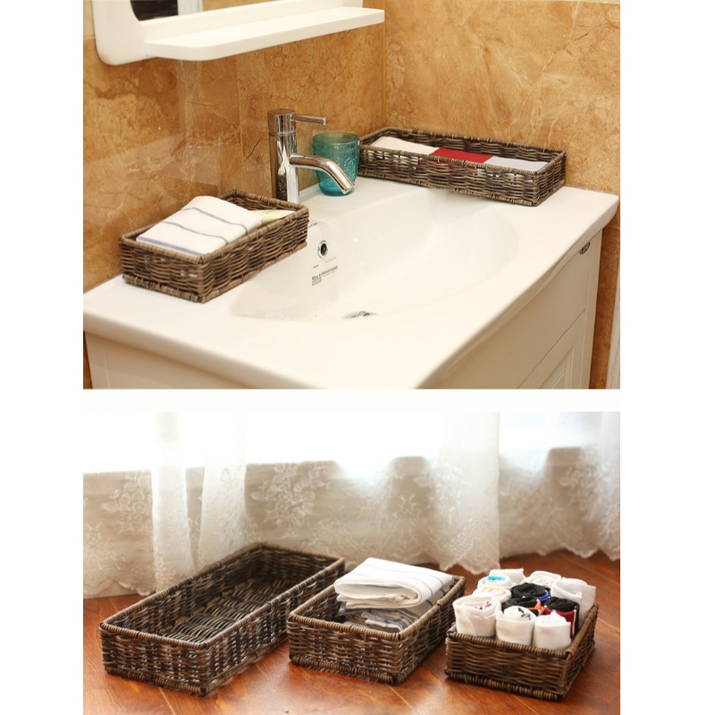 Wasserdichter Aufbewahrungskorb für Badezimmer aus Rattan